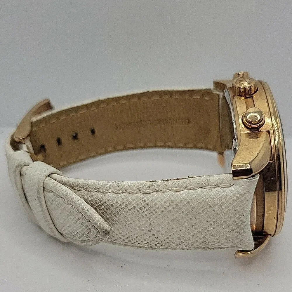 Michael Kors Mercer MK2289 Women's White Leather Analog Dial Quartz Watch AM419